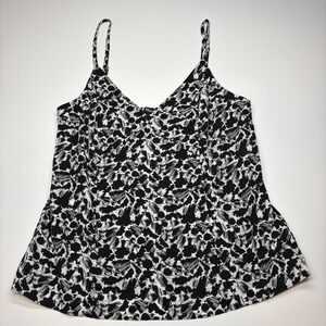 Madewell Cami 6 Black White Floral Crepe Sleeveless New